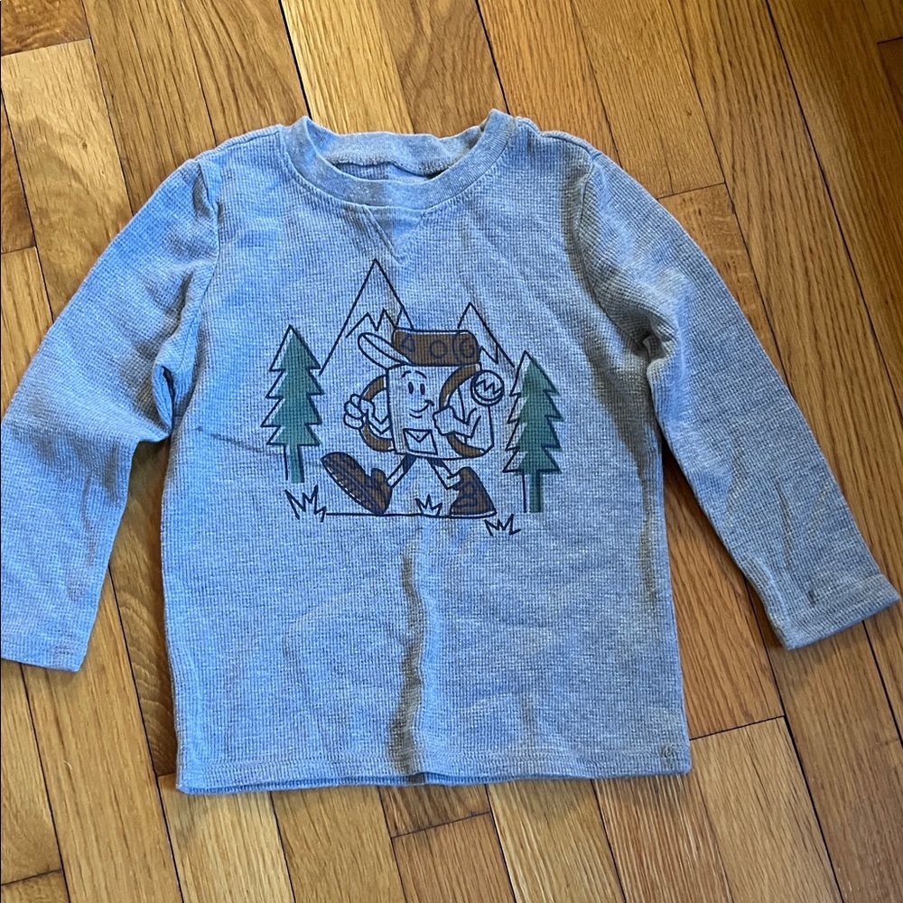 Garanimals Gray Long Sleeve Tee with Explorer Bear Design
